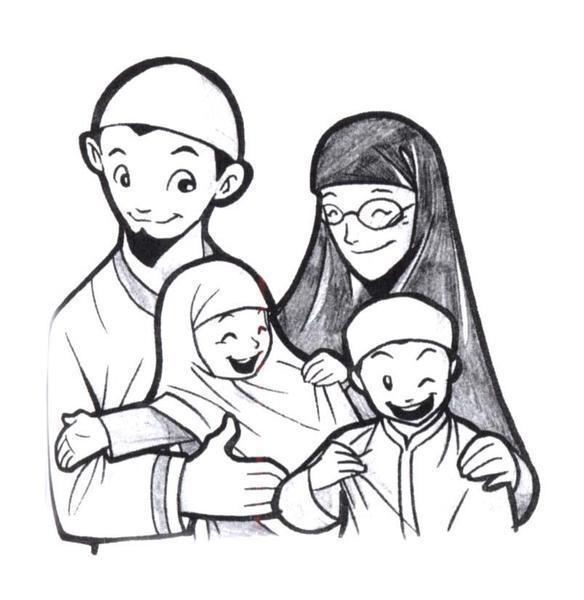 560 Koleksi Gambar Kartun Muslimah Suami Istri Dan Anak HD Terbaik