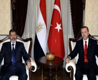 Presiden Mesir Muhammad Mursi dan presiden Turki Erdogan. (inet)
