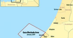 Peta blokade terhadap wilayah Gaza. (wikipedia)