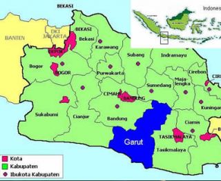Ilustrasi - Peta Garut di Provinsi Jabar. (inet)