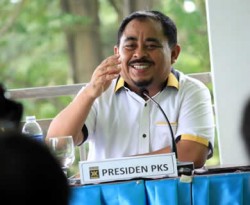 Presiden Partai Keadilan Sejahtera (PKS) Luthfi Hasan Ishaaq. (Arief Karel)