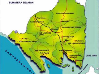 Peta Provinsi Lampung. (inet)