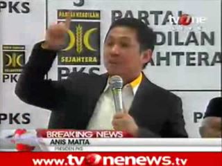 Cuplikan video pidato politik perdana Presiden PKS Muhammad Anis Matta di kantor DPP PKS, 1 Februari 2013. (Video Courtessy: tvonenews.tv)