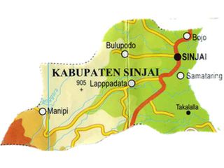 Ilustrasi - Peta Kabupatem Sinjai. (wikipedia)