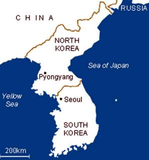 Ilustrasi - Peta Korea Utara dan Korea Selatan. (inet)