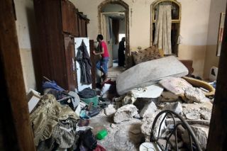 Rumah Keluarga Samir Awad  setelah penyerangan