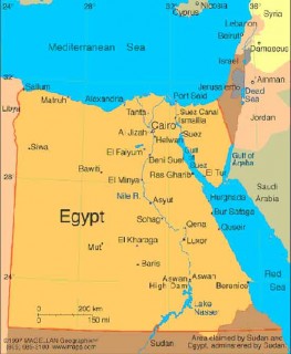 Ilustrasi - Peta Mesir dan Sungai Nil. (inet)