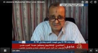 Muhammad Beltagi mengirimkan pesan video melalui televisi Aljazeera