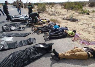 Jenazah para korban pembantaian di Sinai (inet)