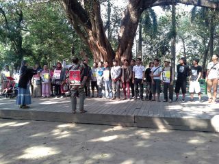 Suasana peringatan Sumpah Pemuda di Tainan Park, Tainan, Taiwan