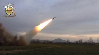 Salah satu roket yang diluncurkan pejuang Suriah (inet)