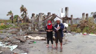 Puing-puing Masjid Abubakar di Tacloban. (foto:act)
