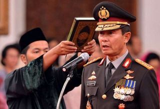 Komjen Pol Sutarman saat pelantikan di Istana Negara, Jum'at 25/10 (foto:detik.com)