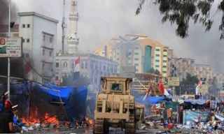 Tenda di Rabiah Adawiyah dirobohkan dan dibakar (alnaharegypt.com)