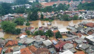 Foto udara banjir jakarta (Foto: viva.co.id)