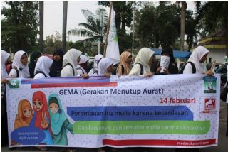 KAMMI Medan mengajak masyarakat bahwa menutup aurat  (foto: KAMMI Medan)
