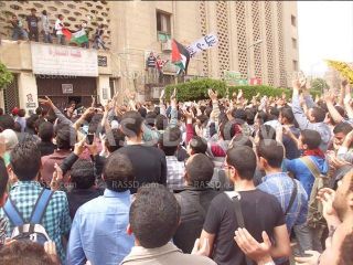 Aksi solidaritas untuk Jalur Gaza di Universitas Cairo (rassd)