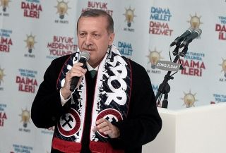 Erdogan dalam sebuah kampanye (aa.com.tr)