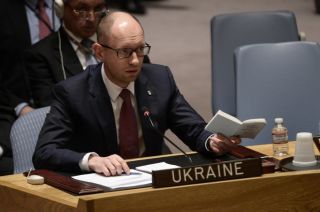 Perdana menteri Ukraina yang baru, Arseniy Yatsenyuk, di Dewan Keamanan PBB (vosizneias.com)