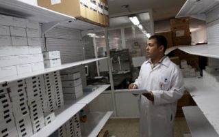 Gudang obat-obatan di salah satu rumah sakit di Jalur Gaza (paltimes)