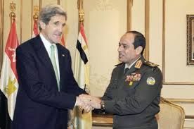 Menlu AS, John Kerry, dan Abdul Fatah As-Sisi (arabsolaa) 