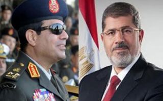 Abdul Fatah As-Sisi dan Dr. Muhammad Mursi (arrai)