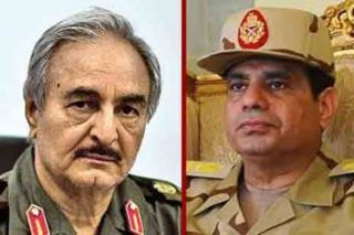 Tokoh kudeta Libya dan Mesir, Khalifah Haftar dan Abdul Fatah As-Sisi (elshaab)