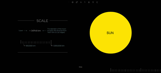 Cuplikan situs Josh Worth berjudul "If The Moon Were Only 1 Pixel", diambil pada hari Sabtu (31/5/2014). (dakwatuna/hdn)