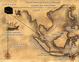 Peta Kesultanan Islam di bumi Nusantara (inet) - catatanristanto.wordpress.com)