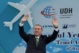 Erdogan saat memulai pembangunan airport Istambul III (Anadolu)