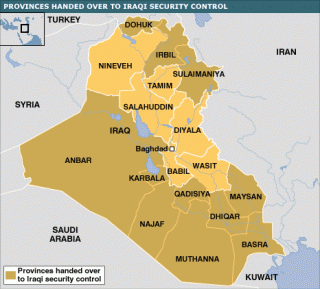Peta provinsi Irak (BBC)