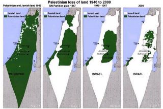 Ilustrasi - Peta Palestina terjajah dari waktu ke waktu. (inet)