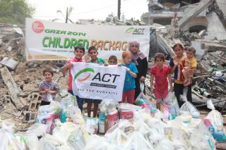 ACT kembali memberi bantuan pangan bagi warga Gaza. (lingga/act)