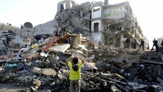 Sisi kehancuran bangunan di Gaza (www.aps.dz)