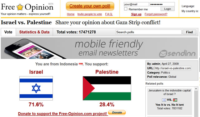 Cuplikan situs israel-vs-palestine.com. (dakwatuna/hdn)