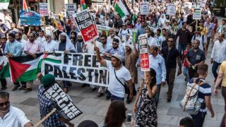 Demonstrasi menentang serangan Israel di Gaza (Noon Post)