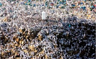 Jamaah Haji saat melaksanakan wukuf di Arafah.  (tribunnews.com)