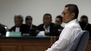 Mantan Ketua Umum Partai Demokrat, Anas Urbaningrum dalam sidang Dugaan Korupsi Kasus Hambalang.  (beresnews.com)