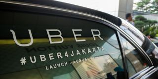 Taksi Uber, layanan rental taksi di Jakarta melaluai sistem online.  (kompas.com)