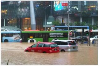 Banjir di Singapura tak kalah parah dengan Jakarta. (lensaindonesia.com)
