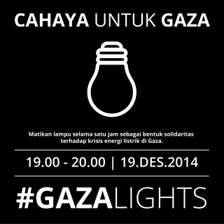 Bentuk aksi matikan listik sebagai wujud solidaritas untuk Gaza. (knrp.org)