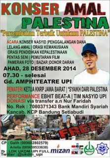 Konser Amal Palestina LDK UKDM UPI, Bandung, Jawa Barat. 