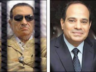 Diktator Husni Mubarak dan Pimpinan Kudeta As-Sisi. (Islammemo.cc)