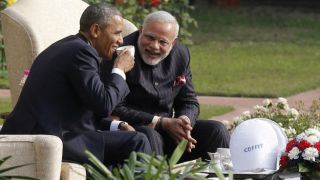 PM Modi menjamu Obama di pekarangan Wisma Hyderabad (bbc.co.uk)