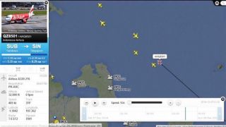 Rute pesawat AirAsia  QZ 8501 penerbangan Surabaya – Singapura, yang dinyatakan hilang kontak, Minggu (28/12/14) pagi.  (tribunnews.com)