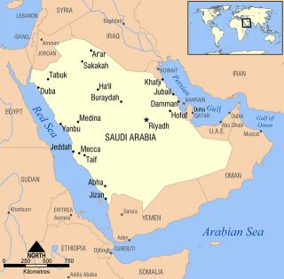 Ilustrasi - Peta Arab Saudi. (wikipedia)