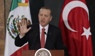 Presiden Turki, Recep Tayyip Erdogan, di Mexico. (aljazeera)