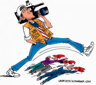 Karikatur mengecam media Barat. (entertainmentwise.com)