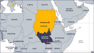 Ilustrasi - Peta Sudan dan Sudan Selatan. (voanews.com)