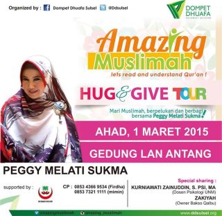 Kajian muslimah bertajuk “Amazing Muslimah, Hug & Give Tour 2015” di Makassar, Ahad (1/3/15).  (Jayanti/DD)